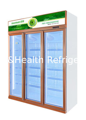 Prateleiras ajustáveis do refrigerador de vidro ereto comercial luxuoso da exposição da porta do refrigerador da bebida