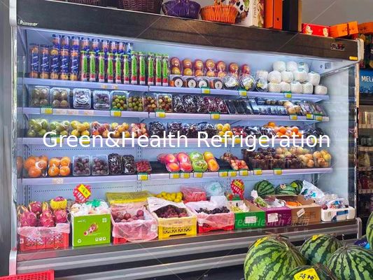 Refrigerador vegetal Multideck Juice Fruit Mall Refrigerator do ar livre
