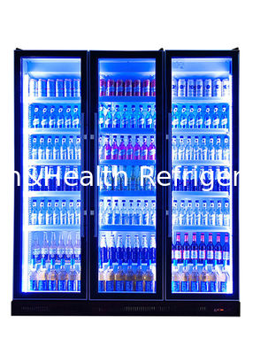 Da energia feita sob encomenda luxuosa de vidro do refrigerador da barra de 3 portas refrigerador frio da bebida