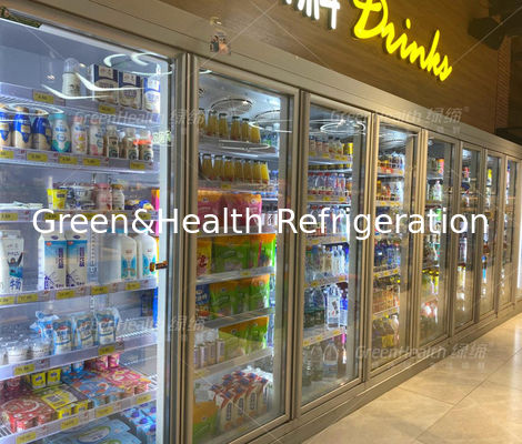Refrigerador comercial da cerveja do refrigerador da bebida da porta de vidro elegante do supermercado