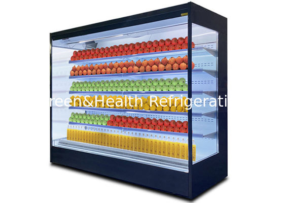 Plataforma Front Standing Display Cooler aberto da cortina de ar do supermercado multi
