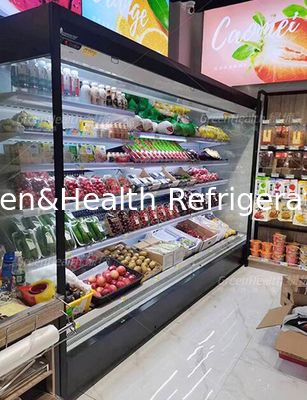 Chiller aberto de equipamento de refrigeração de pé grande com vários decks