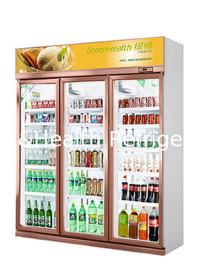 Resfriador personalizado de 1 2 3 portas de vidro para displays sem neblina bebida fria geladeira comercial