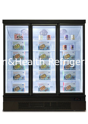 Loja de varejo Porta vitrine Vertical Geladeira Armário frio Display Freezers