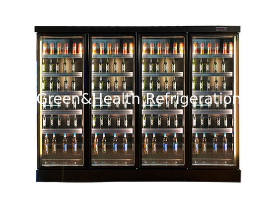 Refrigerador multideck com 4 portas de vidro para armazenamento de laticínios 2-8 graus