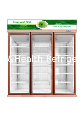 Geladeira de exibição de refrigerante rosa rosa para refrigeração de ventilador de bebida de garrafa