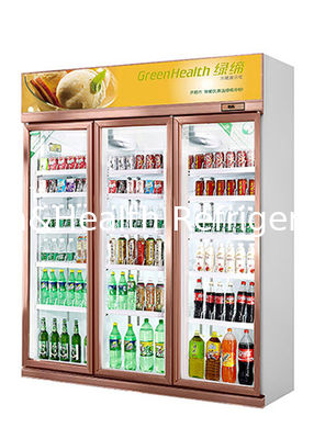 Refrigerador para exibição de bebidas de supermercado com porta de vidro auto-recuperável