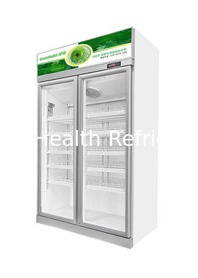 Vitrine refrigerada de supermercado expositor comercial de porta dupla