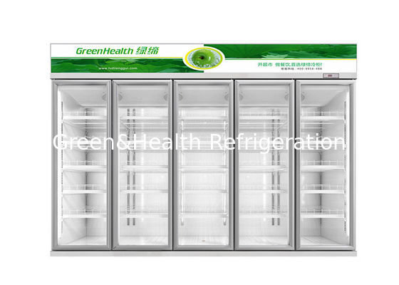 Tipo luxuoso refrigerador do refrigerador da exposição do supermercado da prateleira ajustável da bebida