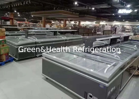 Equipamento comercial refrigerando estático do refrigerador do congelador da caixa da ilha para o gelado
