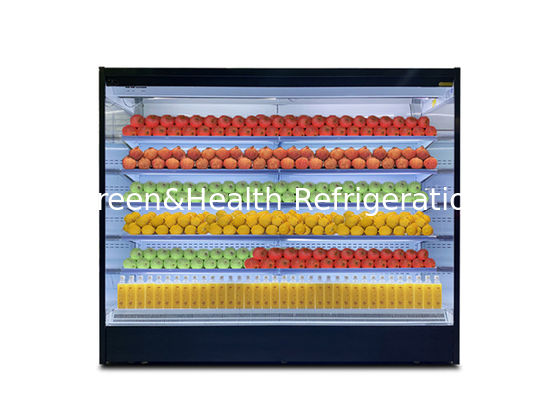 Obstrua no refrigerador aberto vertical de Multideck para o fruto 4 camadas da prateleira