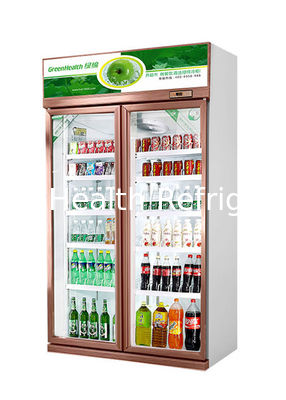 Portas de vidro verticais frigorífico refrigerador de bebidas comerciais para lojas de conveniência / restaurantes e cafés