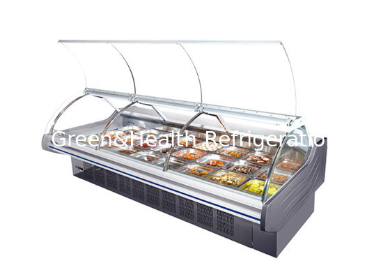 Front Flip Door Meat Display Chiller refrigerou a mostra quente 232L do supermercado fino