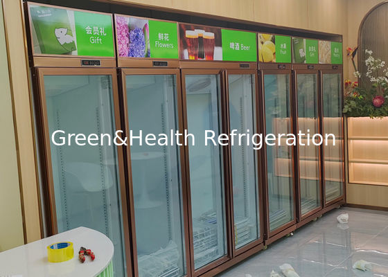 Refrigerador ereto 452L da bebida do refrigerador da exposição da porta de vidro do supermercado