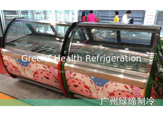 1880W 20 filtra a mostra da caixa do refrigerador do picolé do gelo do congelador da exposição do gelado