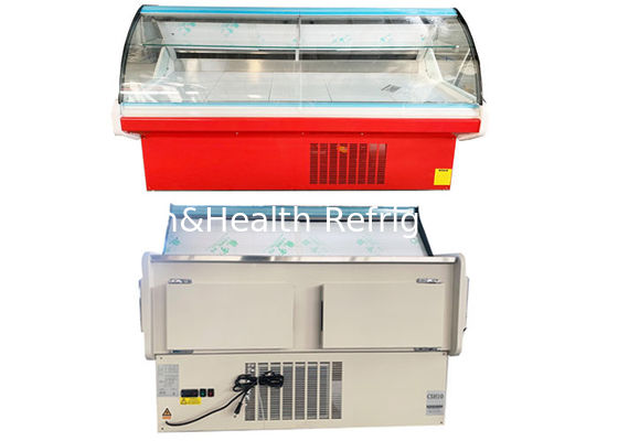 R404a 2M Deli Display Refrigerator curvou a mostra de vidro da carne