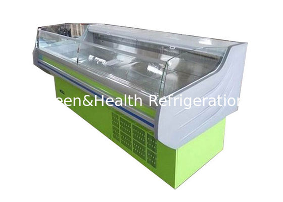 Peixe Carne Frutos do mar Mesa de exibição Frigorífico Vitrine Para Supermercado Congelador Horizontal