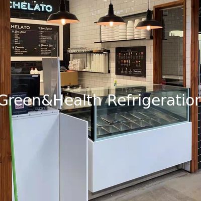 Display de sorvete de temperatura ultra baixa de tipo quadrado Freezer Gelato Cabinet