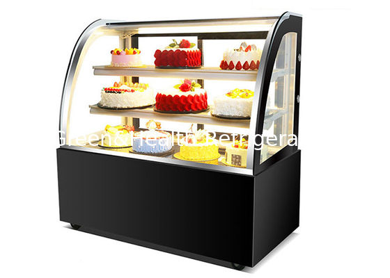 Display de bolo de vidro curvo Chiller mostrador de padaria comercial