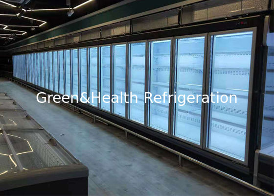 5 prateleiras Multideck Chiller aberto Vegetais Frutas Porta de vidro Vitrine de mercadorias