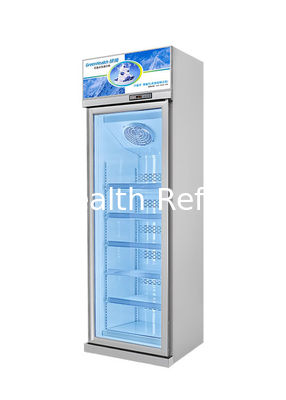 Greenhealth Commercial Display Freezer Vidro Transparente Prata Inverter Freezer Vertical