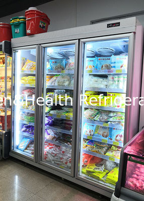 OEM Refrigerador Comercial de Aço Pintado Vitrine Refrigerador Vertical