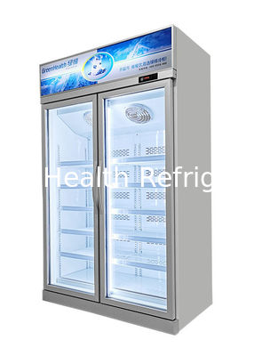 Portas de vidro prateadas comerciais Vertical Freezer Profundo Equipamento de refrigeração