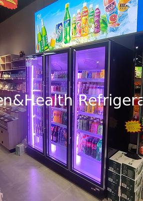 Display de cerveja vertical comercial Refrigerador de bebidas de porta dupla