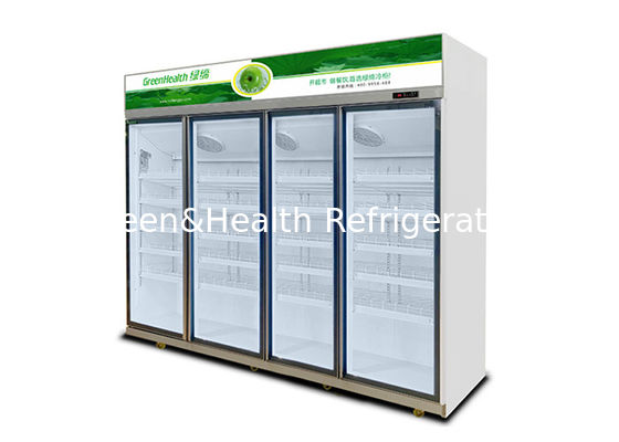 4 Portas Commercial Display Freezer 2087L Automaticamente fechado Porta de vidro Equipamento de refrigeração