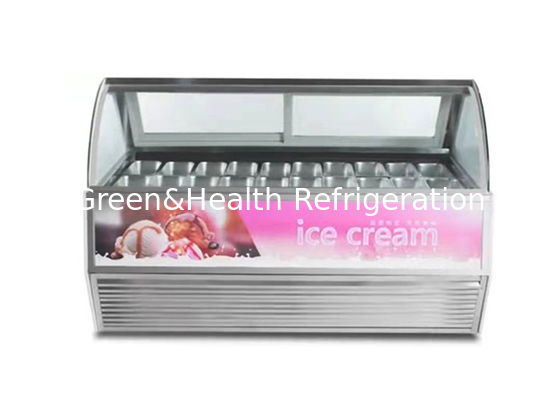 Display de sorvete do supermercado 10 / 12Pans Freezer Gelato Display Freezer