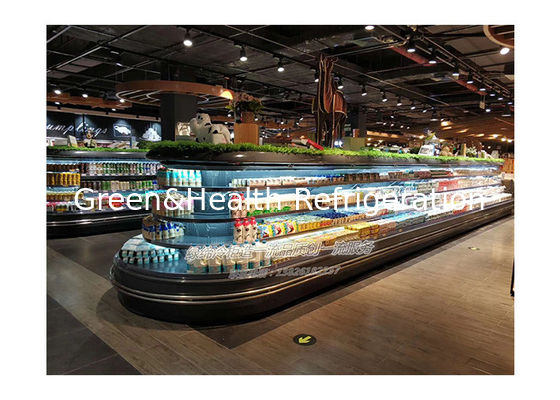 Refrigerador comercial multi-deck rodada ilha congelador aberto para supermercado