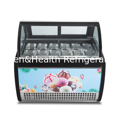 10/12/14/16/18 Panelas Gelato Freezer Blue Hard Ice Cream Display Freezer