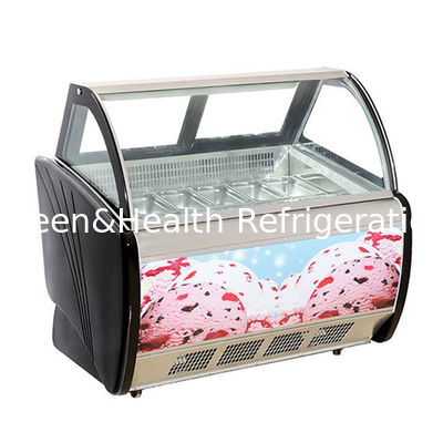 12 Panas Cinza Cor Italiana Gelato Display Freezer Para loja de sorvete