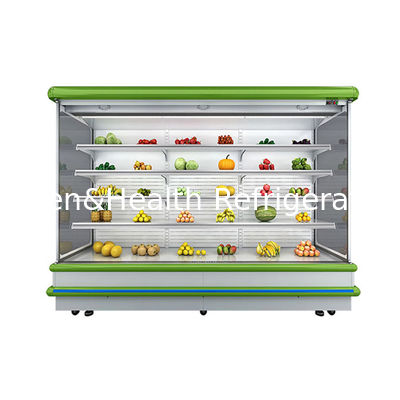 Refrigerador de ventilador de refrigeração multideck com frigorífico aberto e display para vegetais