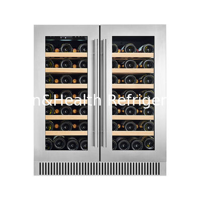 Certificado ETL Moda Zona Dupla SS Porta Dupla de Vidro Refrigerador de Vinho Vermelho Com 180L 68 garrafas