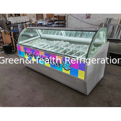 Vitrine de sorvete de vidro elétrico de luxo Gelato Freezer