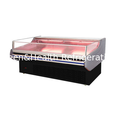 Display de carne de luz LED congelador de aço inoxidável interior descongelamento automático -2 ~ 8 C