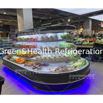 Exposição de mercadorias da Custom Island Cabinet Redondo Multideck Open Chiller