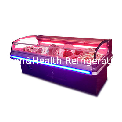 Ventilador de refrigeração de aço inoxidável Display de carne congelador -2 a 8.C com luz LED