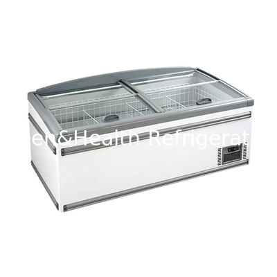 Grande capacidade do supermercado Island Freezer com acabamento revestido e refrigerante R290