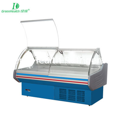 refrigerador da exposição do supermercado fino da carne fresca de 3m para a parada/supermercado do açougue