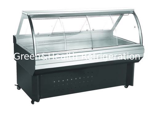 Equipamento de carniceria Vitrine comercial de exibição de carne fresca com tampa de vidro