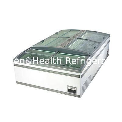 CE ROHS Display Comercial Freezer Supermercado Refrigerador de porta de vidro curva