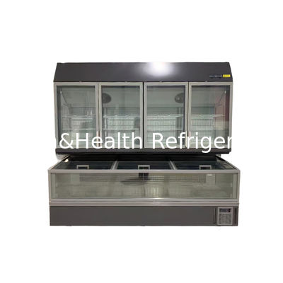 Refrigerador comercial de temperatura dupla, armazenamento de refrigerantes congelados/bebidas