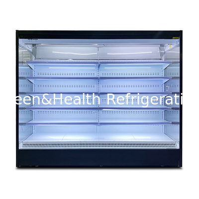 Commercial Refeitório de cinco camadas de vidro aberto de aço inoxidável Air Curtain Cabinet refrigerador