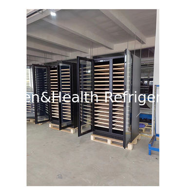 Prateleira de vinho em madeira de faia multicamadas preta com certificado ETL apresenta refrigeradores de alta qualidade