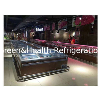 Última porta deslizante de baixa temperatura bolas de carne congeladas armazenamento de alimentos exposição ilha armário congelador