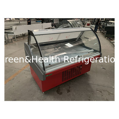 Congelador de exposição para armazenamento de alimentos cozidos curvo personalizado de fábrica