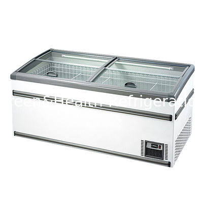 Supermercado Branco / Cinzento Produtos congelados / Amêndoas de arroz / Peixe congelado Armazenamento de exposição Ilha Gabinete congelador