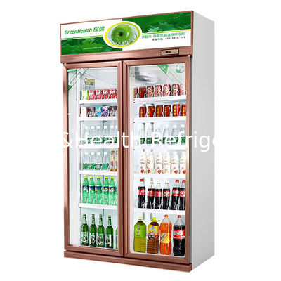 Duas Portas de Vidro Bebidas Econômicas Bebidas Alcoólicas Freezer de Exibição Refrigerado